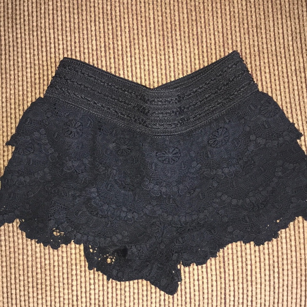 Black lace shorts
